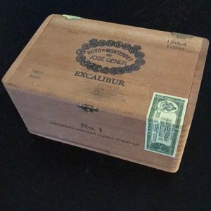 vintage handmade wooden cigar box
